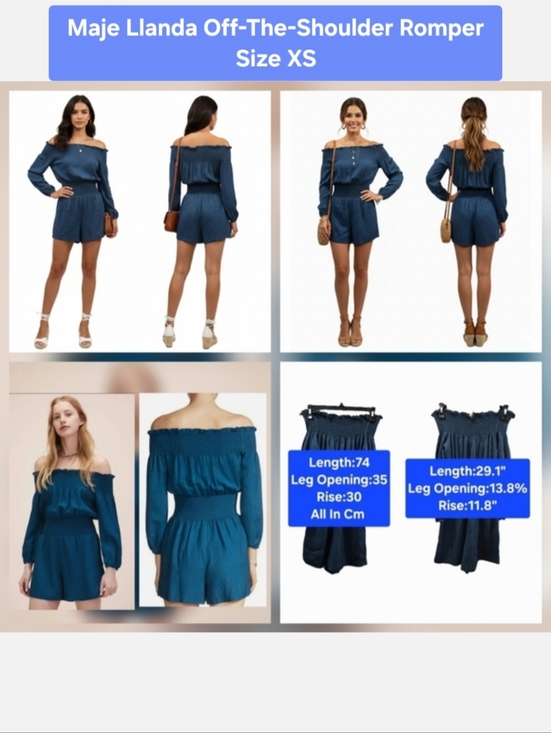Maje Pants - Maje Llanda Off-The-Shoulder Romper Size XS